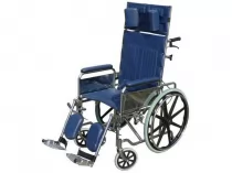 כסא גלגלים ריקליינר בו ניתן להטות את הגב, המושב והרגליות