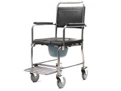 כסא רחצה ושירותים מנירוסטה איכותי וחזק, רוחב מושב: 44 ס''מ